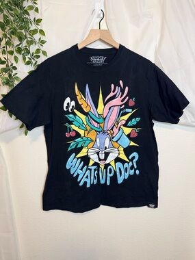 Pull&Bear Black Looney Tunes Bugs Bunny Graphic Mens T-Shirt Warner Bros